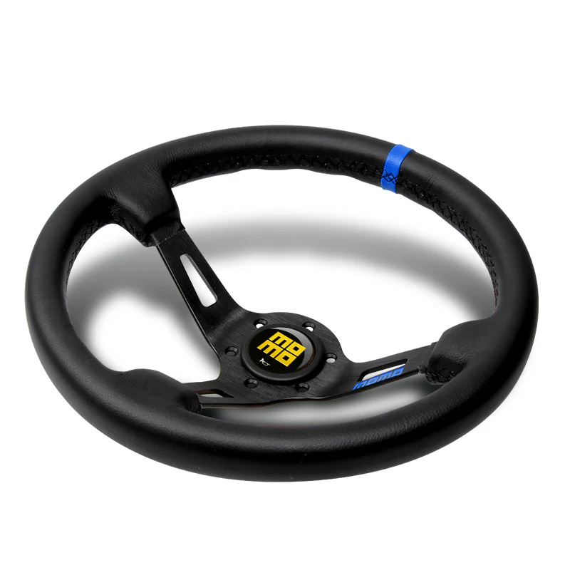 Blue Line 350mm Racing Steering Wheel Microfiber Leather For BKYL momo hub X1 - Image 3