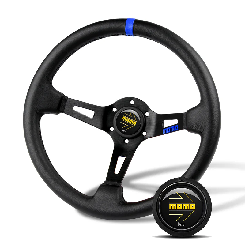 Blue Line 350mm Racing Steering Wheel Microfiber Leather For BKYL00 momo hub X1 - Image 4