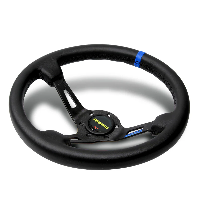 Blue Line 350mm Racing Steering Wheel Microfiber Leather For YO momo hub X1 - Image 3