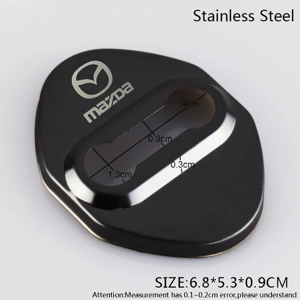 Blue Mazda Stainless Steel Door Lock Door Striker Buckle Lock Protective Cover Set - 4 pcs - Image 5