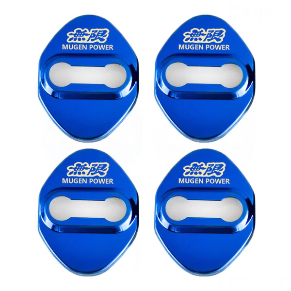 Blue Mugen Stainless Steel Door Lock Door Striker Buckle Lock Protective Cover Set - 4 pcs - Image 6