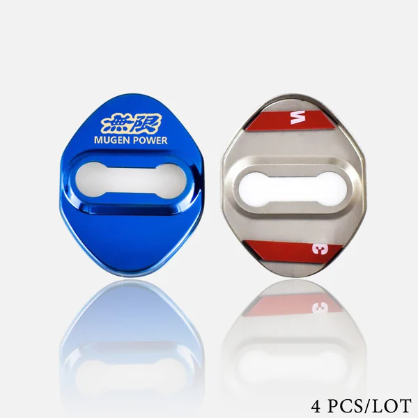Blue Mugen Stainless Steel Door Lock Door Striker Buckle Lock Protective Cover Set - 4 pcs - Image 7