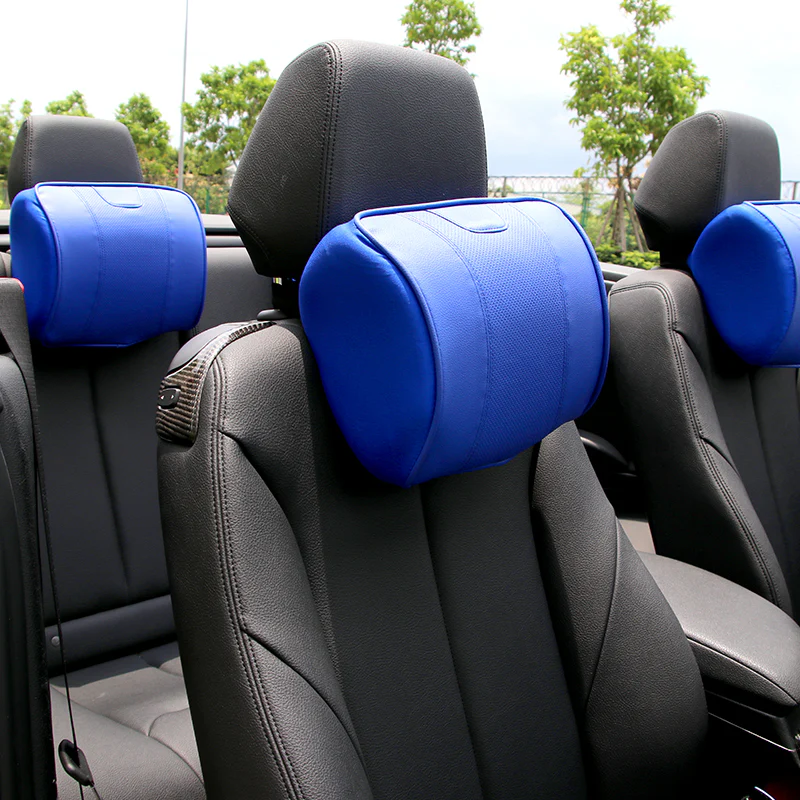 Blue PU Leather Car Seat Memory Foam Neck Rest Cushion Pillow For MazdaSpeed X1 - Image 5