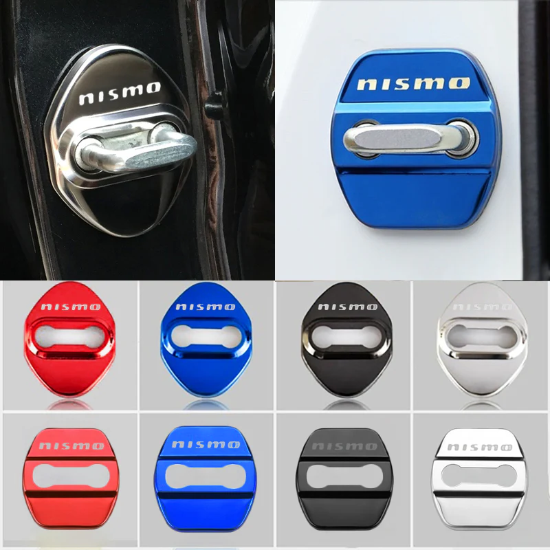 Blue Stainless Steel Door Lock Door Striker Cover for NISMO - Image 4