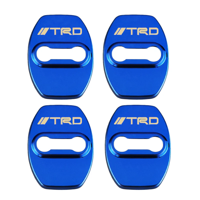 Blue Stainless Steel Door Lock Door Striker Cover Set for TRD - Image 4