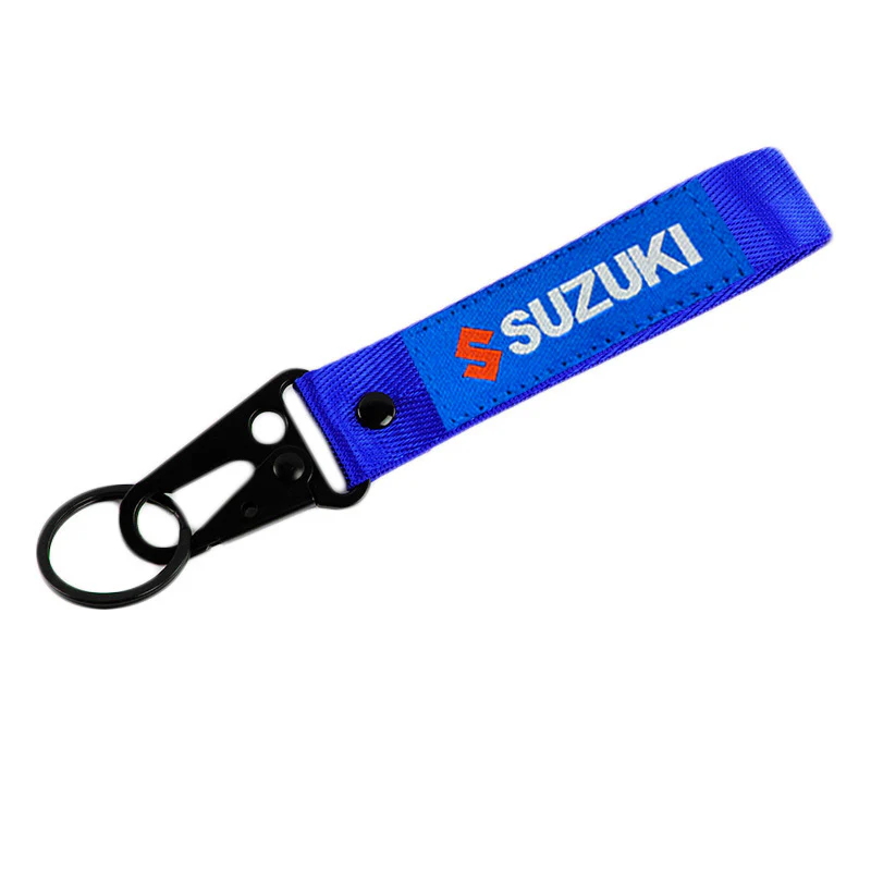 Blue SUZUKI GSX Lanyard Double Sided Backpack Key Ring Hook Strap Metal Keychain X2 - Image 5