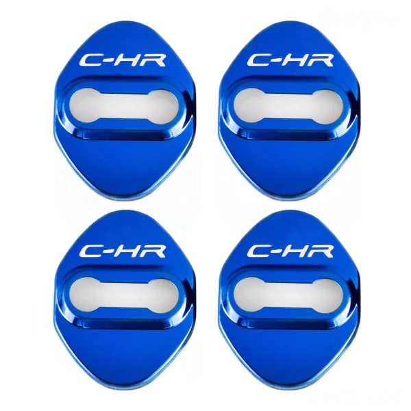 Blue Toyota C-HR 2016-2019 Stainless Steel Door Lock Door Striker Protective Cover Set - 4 pcs - Image 6