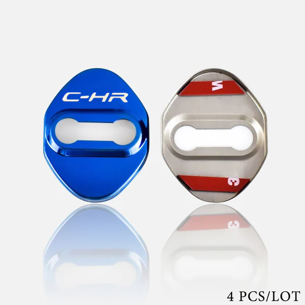 Blue Toyota C-HR 2016-2019 Stainless Steel Door Lock Door Striker Protective Cover Set - 4 pcs - Image 7