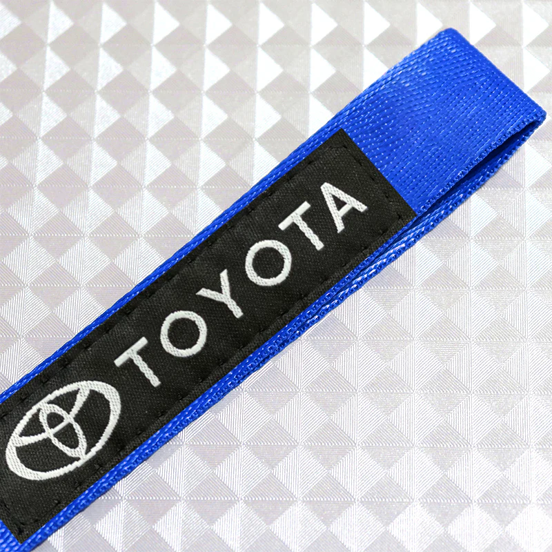 Blue TOYOTA MOTORS Racing Keychain Metal Key Ring Hook Strap Nylon Lanyard-Universal - Image 6