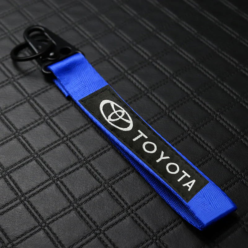 Blue TOYOTA MOTORS Racing Set Keychain Metal Key Ring with Steering Wheel Emblem - Image 5
