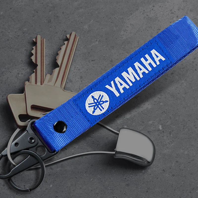 Blue YAMAHA Racing Set of Biker Keychain Lanyard Motorcycle Key chain Strap Tag - Image 4