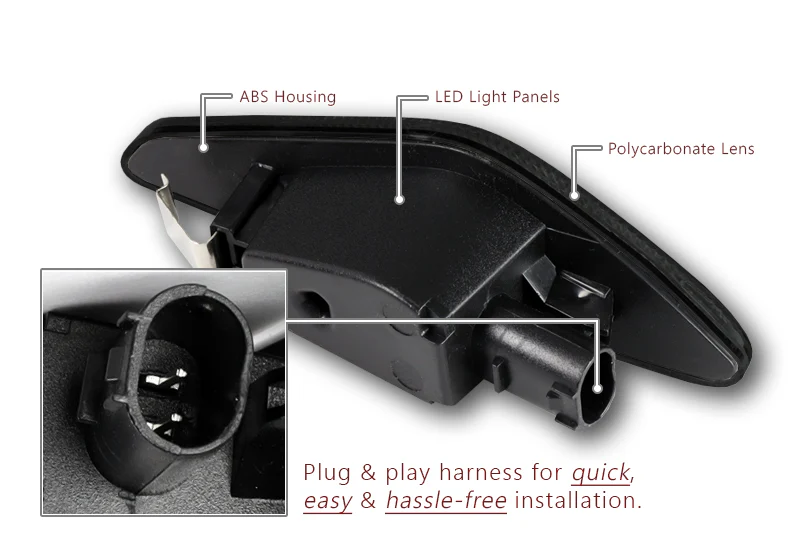 2008-2014 BMW X6 E71 E72 Amber LED Turn Signal Front Side Marker Lights -Smoked Lens - Image 3
