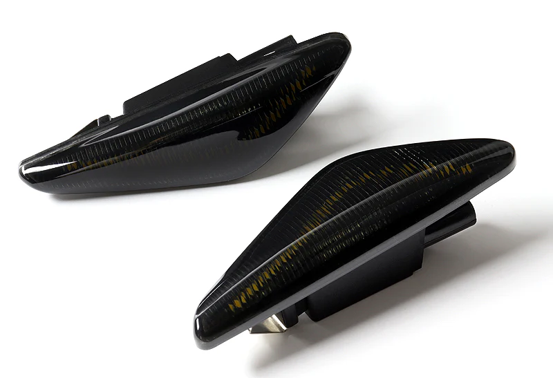 2008-2014 BMW X6 E71 E72 White LED Turn Signal Front Side Marker Lights -Smoked Lens - Image 2
