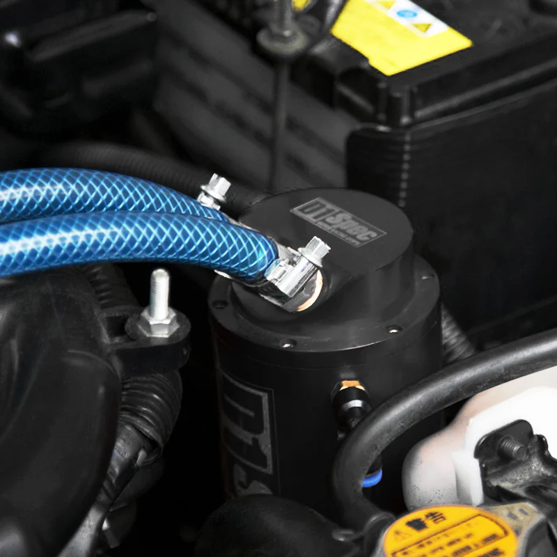 Brand New 0.7L 10mm Round Black Billet Aluminum Engine Oil Catch Tank Reservoir - Image 3
