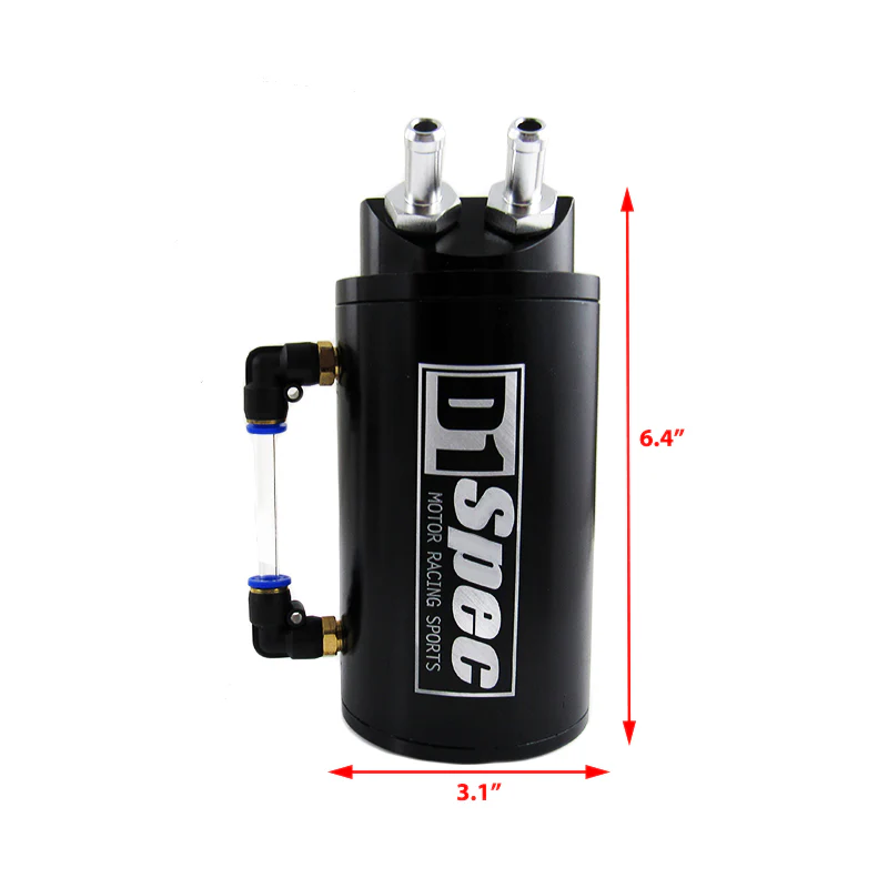 Brand New 0.7L 10mm Round Black Billet Aluminum Engine Oil Catch Tank Reservoir - Image 4