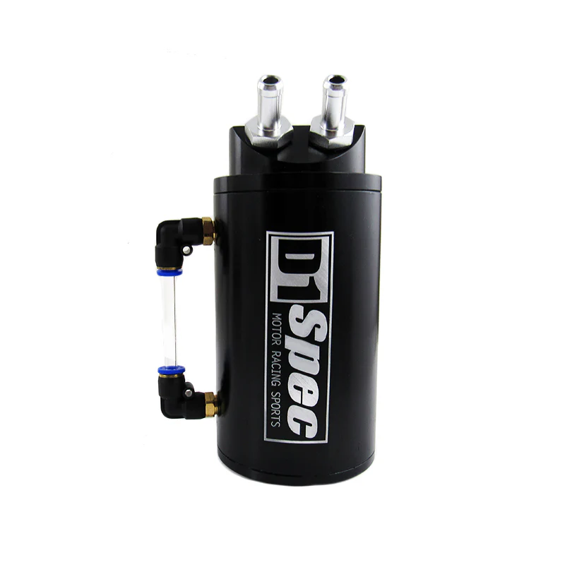 Brand New 0.7L 10mm Round Black Billet Aluminum Engine Oil Catch Tank Reservoir - Image 6