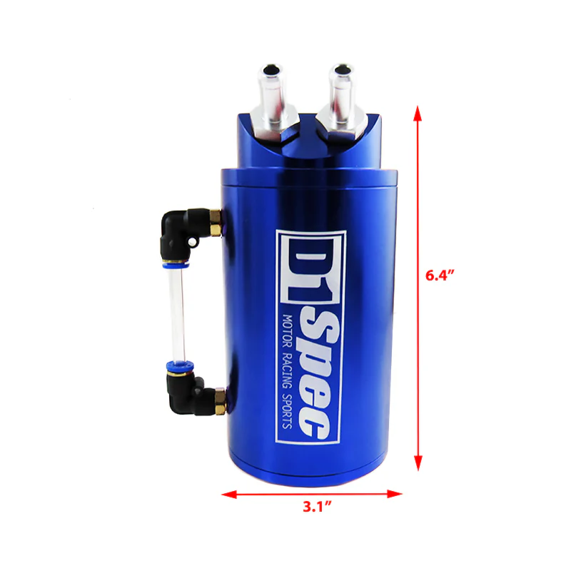 Brand New 0.7L 10mm Round Blue Billet Aluminum Engine Oil Catch Tank Reservoir - Image 2