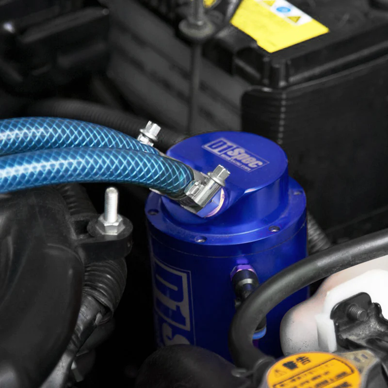 Brand New 0.7L 10mm Round Blue Billet Aluminum Engine Oil Catch Tank Reservoir - Image 3