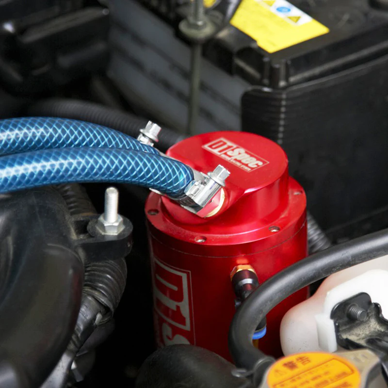 Brand New 0.7L 10mm Round Red Billet Aluminum Engine Oil Catch Tank Reservoir - Image 3