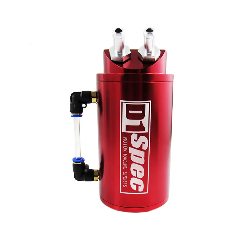 Brand New 0.7L 10mm Round Red Billet Aluminum Engine Oil Catch Tank Reservoir - Image 5