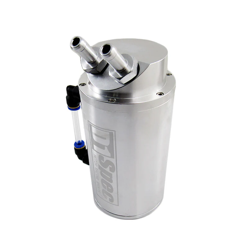 Brand New 0.7L 10mm Round Silver Billet Aluminum Engine Oil Catch Tank Reservoir - Image 6