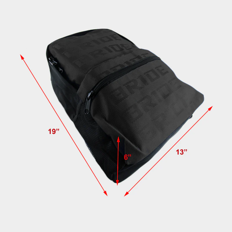 Bride Black Backpack with Takata Green Harness Adjustable Shoulder Straps - Image 3