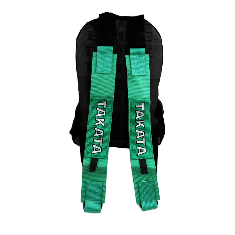 Bride Black Backpack with Takata Green Harness Adjustable Shoulder Straps - Image 5