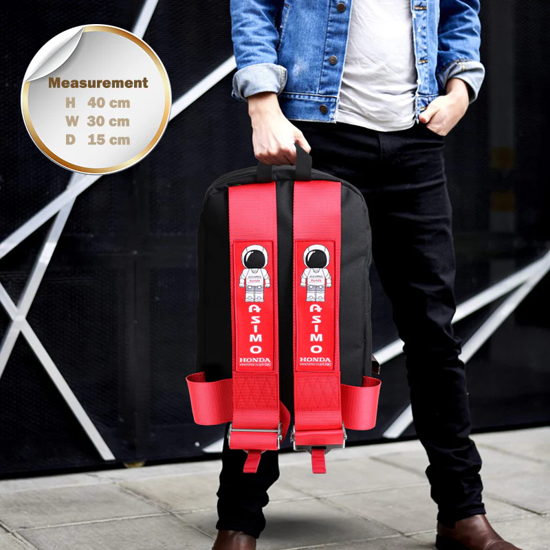 Bride Gradation Cloth Backpack with Asimo Red Harness Adjustable Shoulder Straps - Image 6