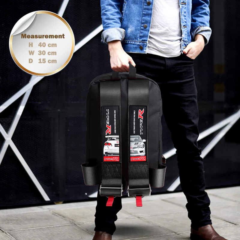 Bride Gradation Cloth Backpack with Honda Type R Black Harness Adjustable Shoulder Straps - Image 4