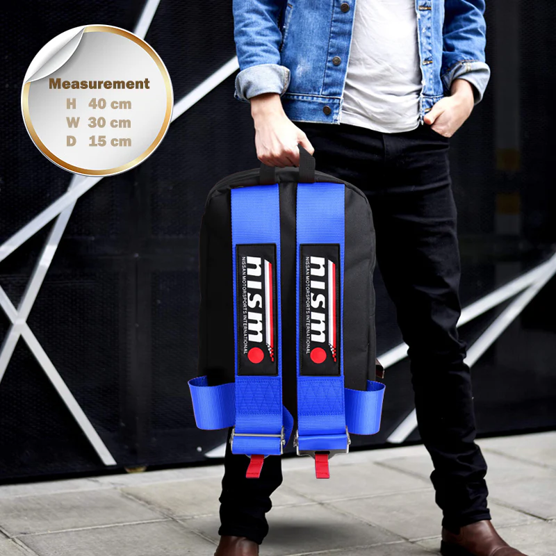 Bride Gradation Cloth Backpack with Nissan Nismo Blue Harness Adjustable Shoulder Straps - Image 6