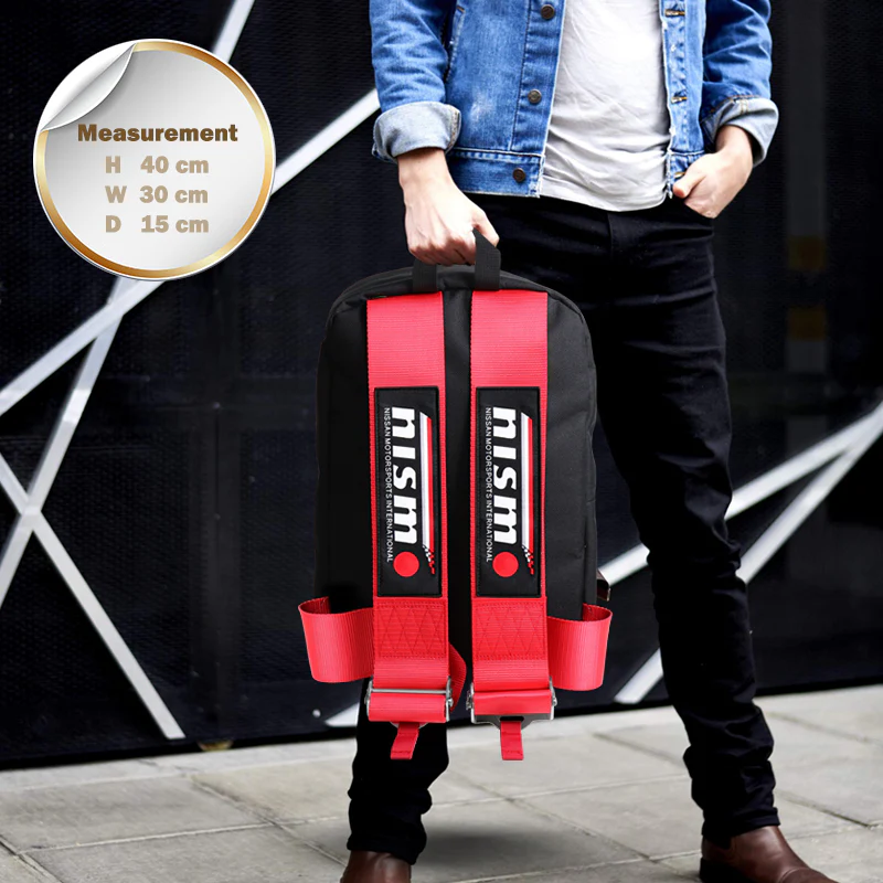 Bride Gradation Cloth Backpack with Nissan Nismo Red Harness Adjustable Shoulder Straps - Image 6