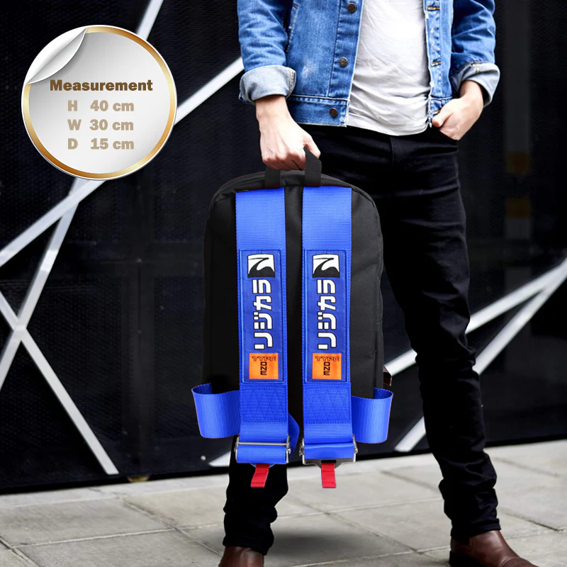 Bride Gradation Cloth Backpack with Spoon Sports Blue Harness Adjustable Shoulder Straps - Image 5