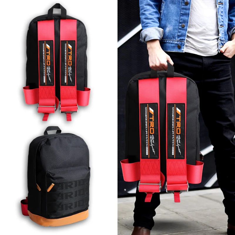 Bride Gradation Cloth Backpack with Toyota TRD Red Harness Adjustable Shoulder Straps with Keychain - Image 4
