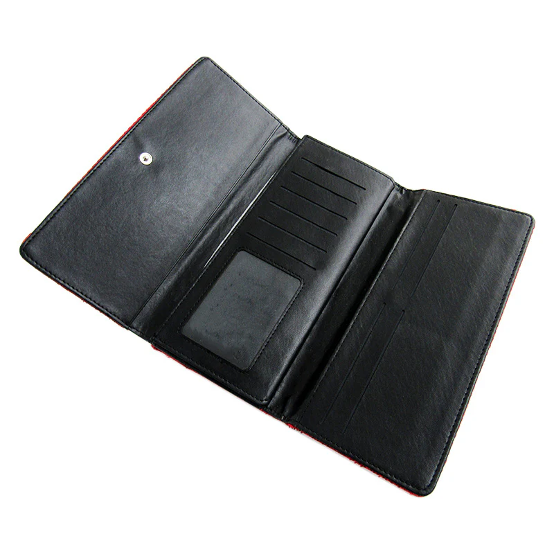Red Gradation Bride Racing Wallet Clutch Trifold Fabric Leather L - Image 6
