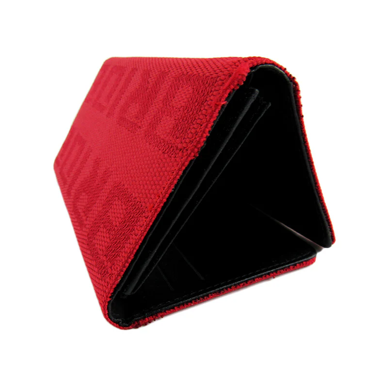 Red Gradation Bride Racing Wallet Clutch Trifold Fabric Leather L - Image 7