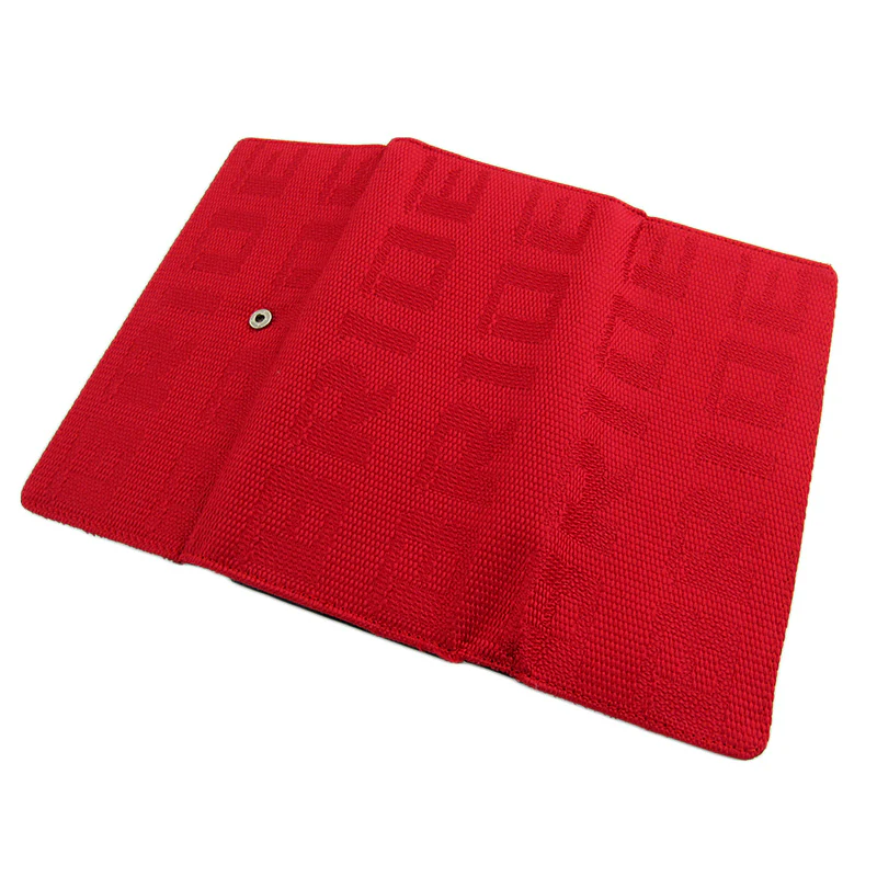 Red Gradation Bride Racing Wallet Clutch Trifold Fabric Leather L - Image 8