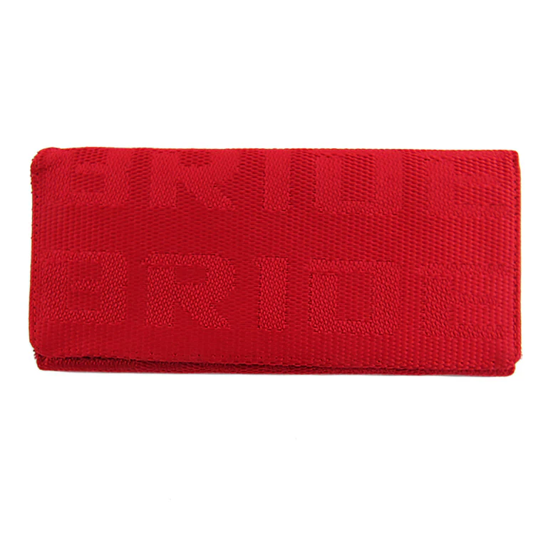 Red Gradation Bride Racing Wallet Clutch Trifold Fabric Leather L - Image 9
