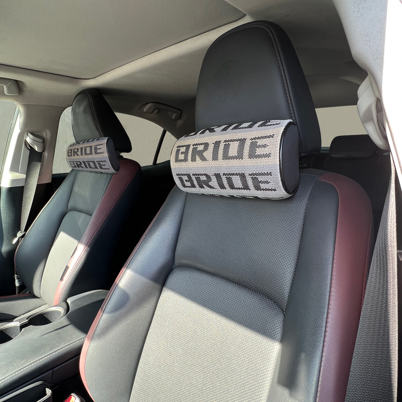 Bride JDM Gradation Fabric Racing Seat Material Neck Headrest Pillow New 2pc - Image 2
