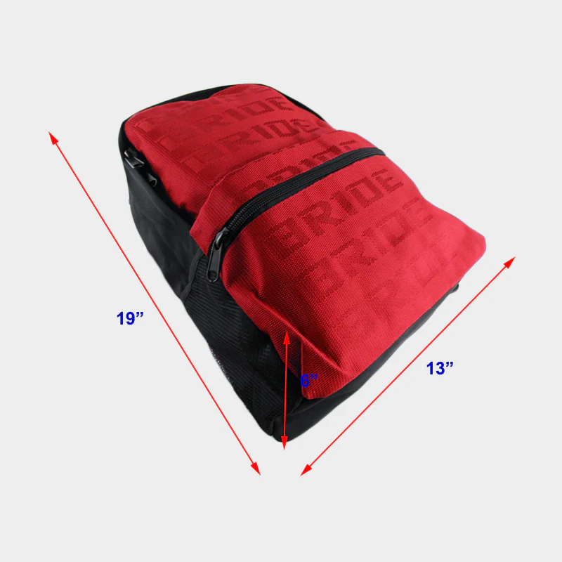 Bride Red Backpack with Takata Black Harness Adjustable Shoulder Straps - Image 2