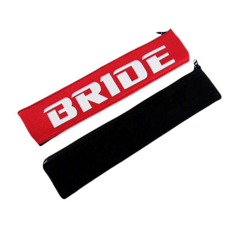 BRIDE Red Soft Fabric Seat Belt Cover Shoulder Pads Fabric Racing Seat Material - Image 3