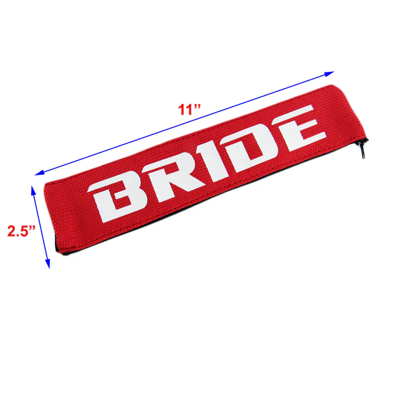 BRIDE Red Soft Fabric Seat Belt Cover Shoulder Pads Fabric Racing Seat Material - Image 4