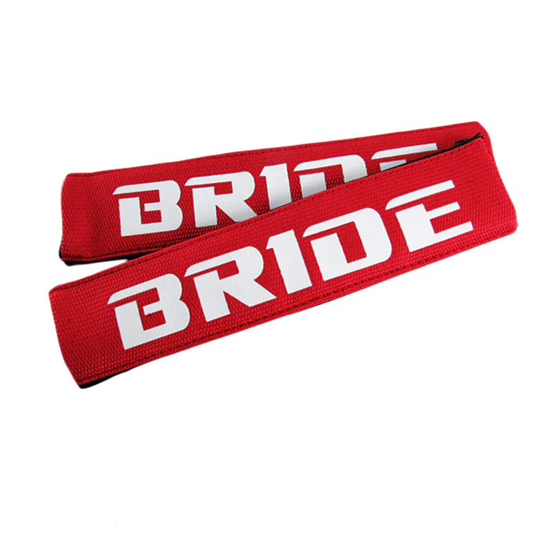 BRIDE Red Soft Fabric Seat Belt Cover Shoulder Pads Fabric Racing Seat Material - Image 7