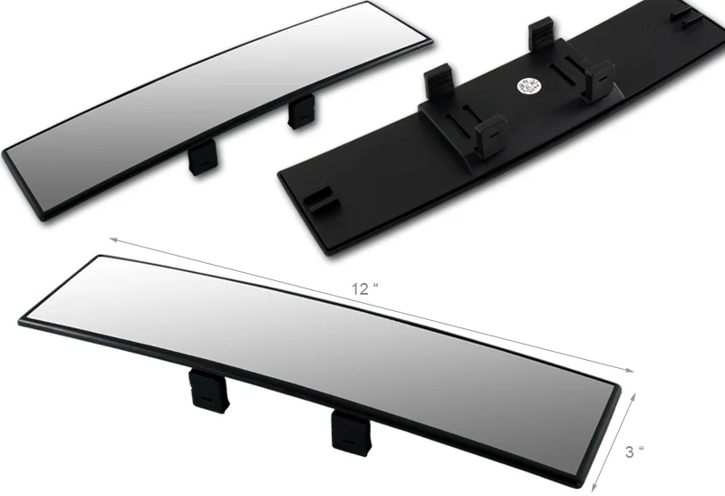 Broadway 300MM Wide Universal Interior Clip On Largest Visibility Panoramic Rear View Mirror -Clear Tint Convex - Image 2