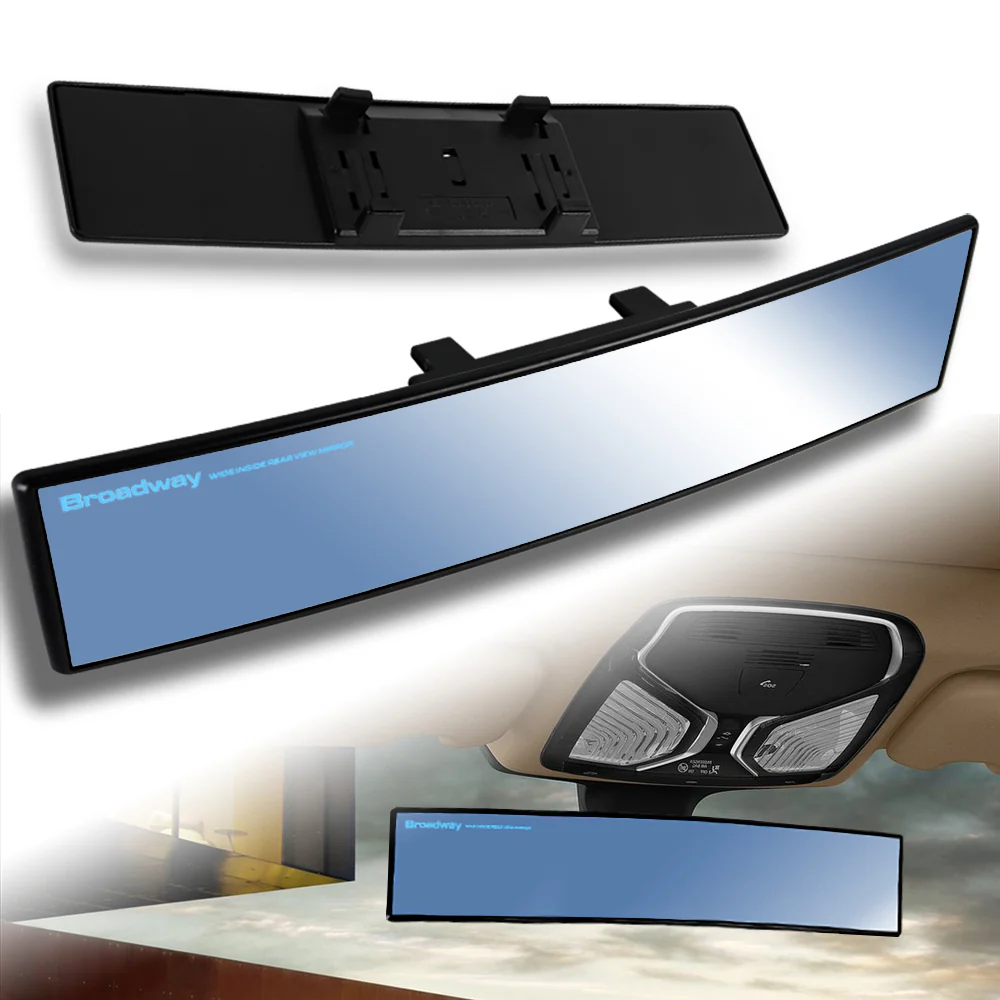 Broadway 400MM Wide Universal Interior Clip On Largest Visibility Rear View Mirror -Blue Tint Convex - Image 6