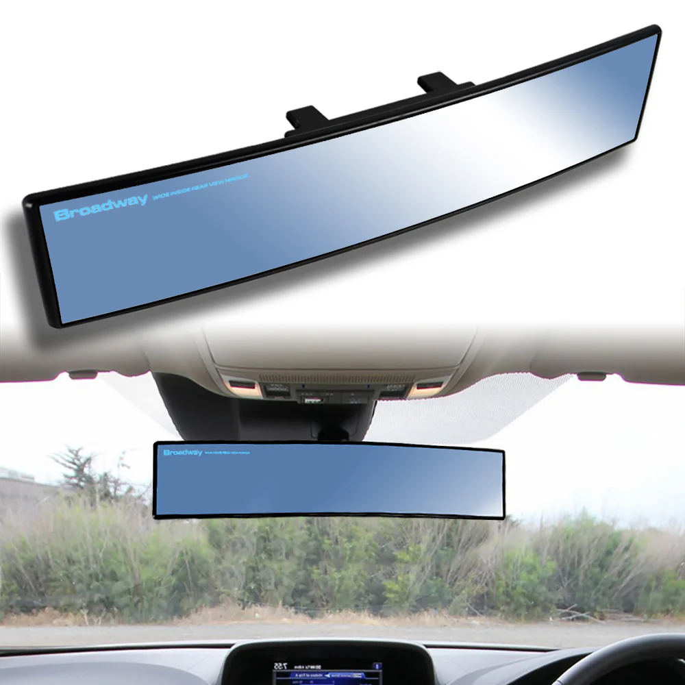 Broadway 400MM Wide Universal Interior Clip On Largest Visibility Rear View Mirror -Blue Tint Convex - Image 7