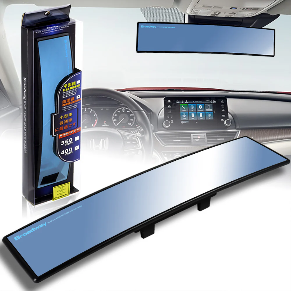 Broadway 400MM Wide Universal Interior Clip On Largest Visibility Rear View Mirror -Blue Tint Convex - Image 8