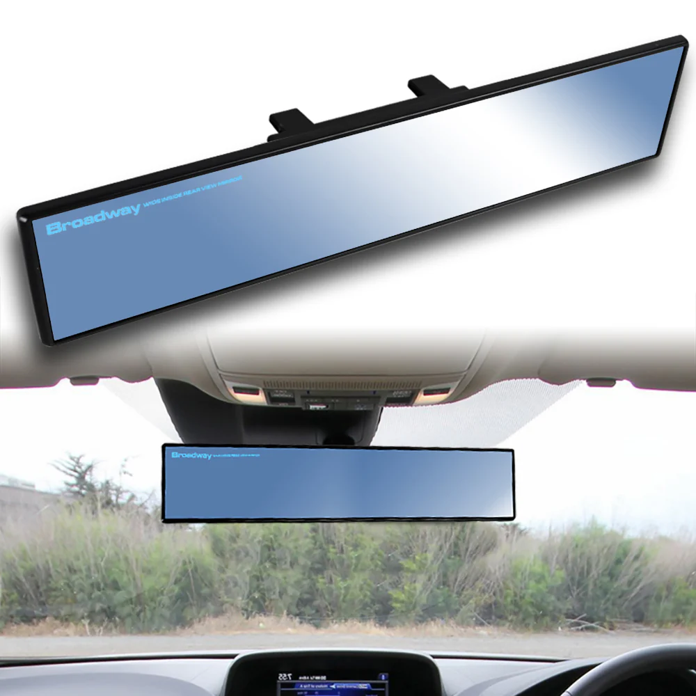 Broadway 400MM Wide Universal Interior Clip On Largest Visibility Rear View Mirror -Blue Tint Flat - Image 7