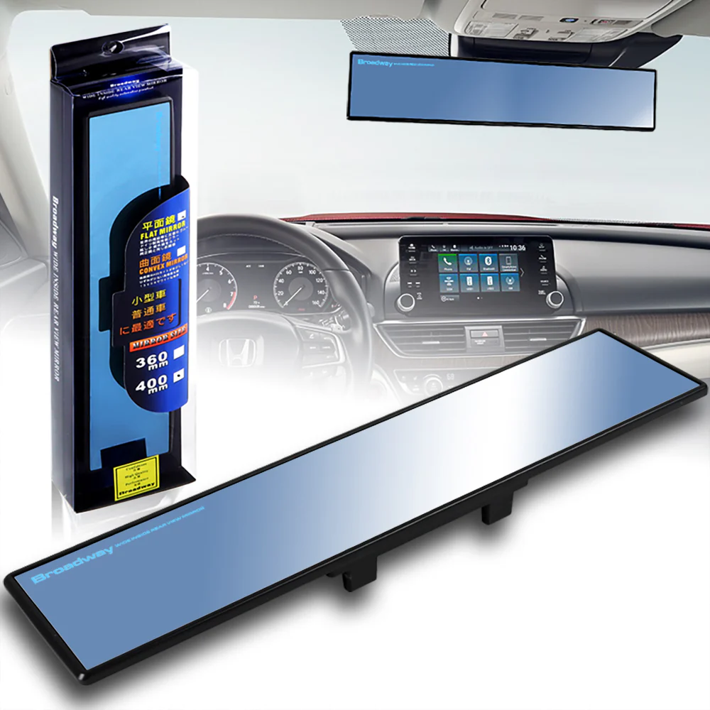 Broadway 400MM Wide Universal Interior Clip On Largest Visibility Rear View Mirror -Blue Tint Flat - Image 8