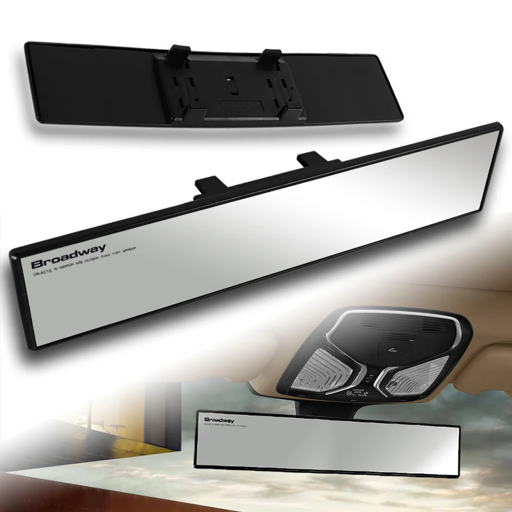Broadway 400MM Wide Universal Interior Clip On Largest Visibility Rear View Mirror -Clear Tint Flat - Image 6