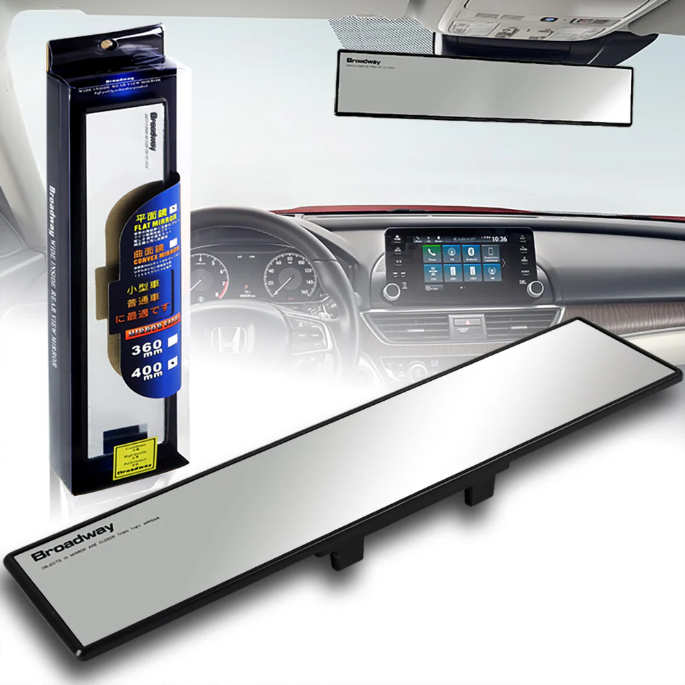 Broadway 400MM Wide Universal Interior Clip On Largest Visibility Rear View Mirror -Clear Tint Flat - Image 8